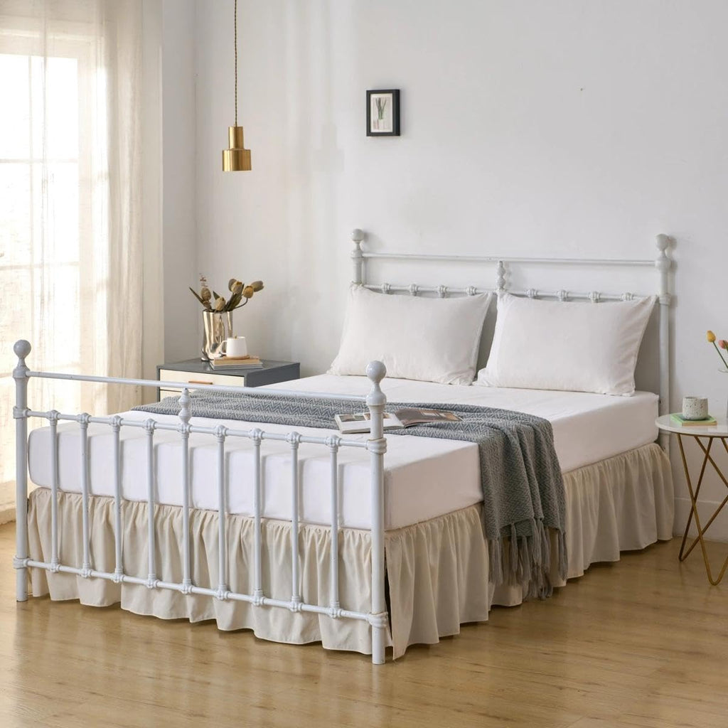 Bed Skirt King Size Ruffled Bed Skirts with Split Corners