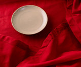 Red Round Tablecloth 60 inch, 100% Cotton, Hemstitch Tablecloths, Farmhouse Tablecloths, Wedding Out