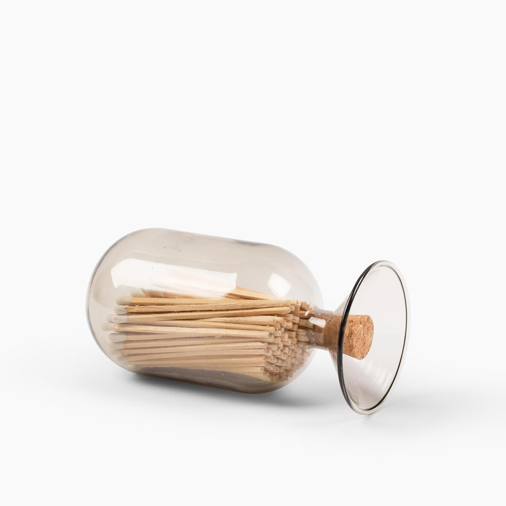 Premium Glass Match Cloche - Matches in a Jar with Striker. Great for Candles, Fireplace. Or Use Bottle for Bath