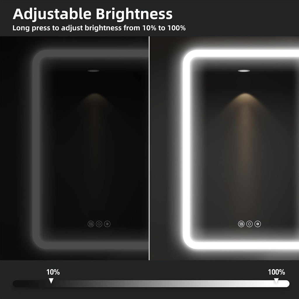 36 x 32 Inch Medicine Cabinet with Mirror and LED Light | Recessed, Wall-Mounted, Dimmable, Anti-Fog, Memory