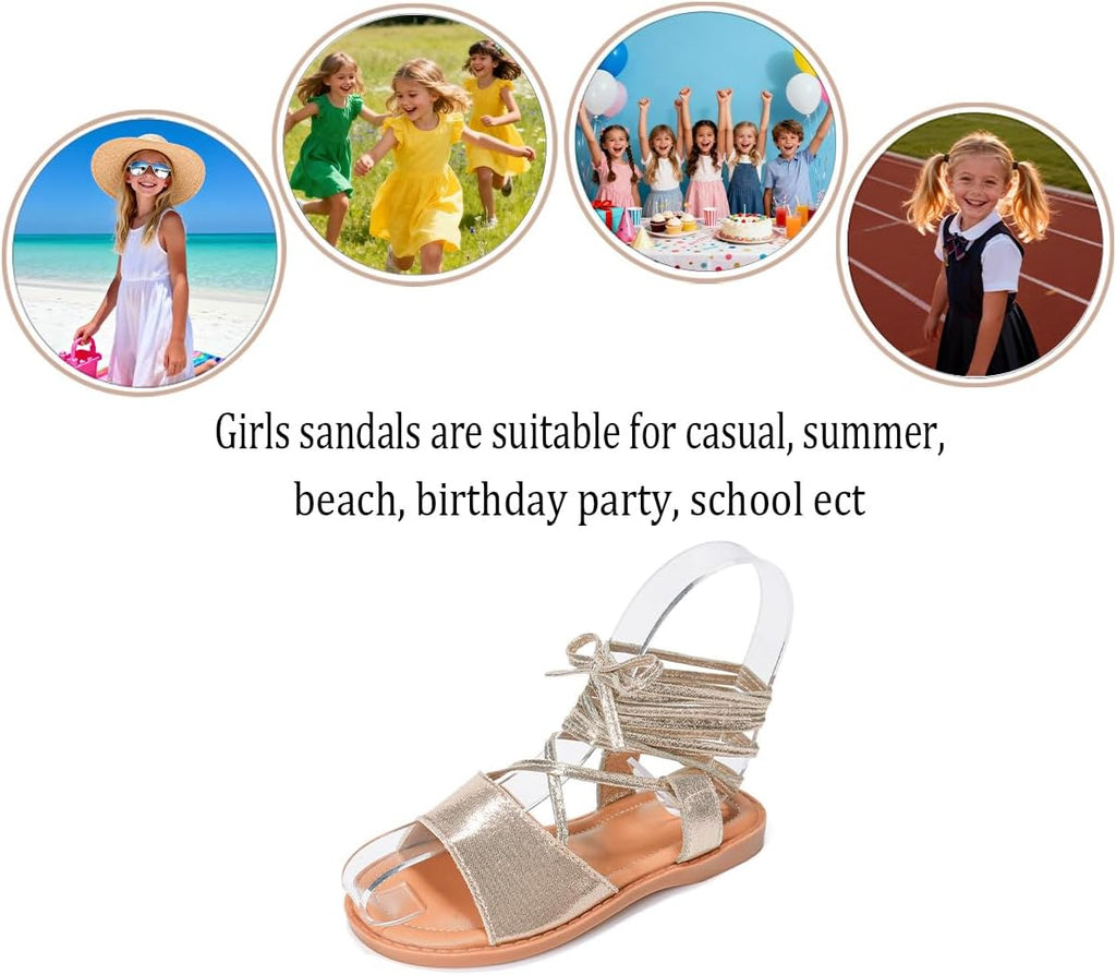 Toddler Girls Sandals Girl Dress Sandal Summer Flat Shoes for Little Kid Big Kids