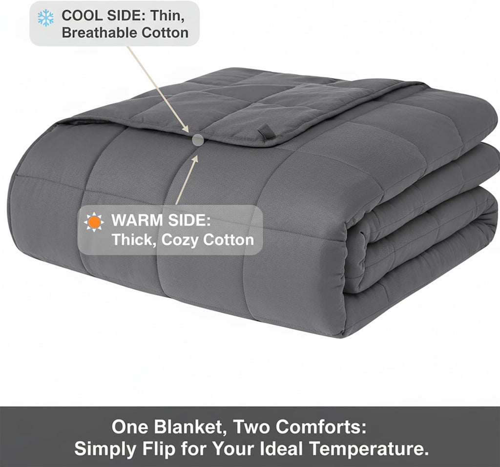 Weighted Blanket 15lbs 60"x80", Weighted Blankets for Adults, Cooling Weighted Blanket for Sleeping, Machine Washable