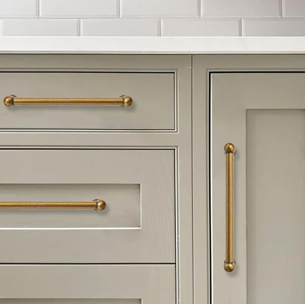 2 Pack 7-1/2 Inch Hole Center Antique Brass Cabinet Pulls Heavy Duty Solid Cabinet Handles cabinets Dressers Kitchens