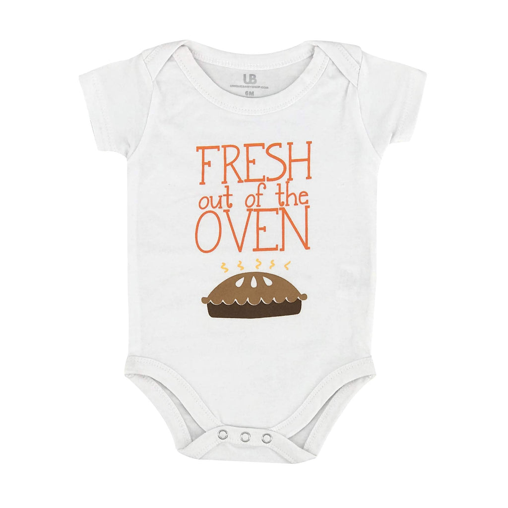 Unisex Fresh Out Of The Oven My 1st Thanksgiving Romper Outfit (NB)