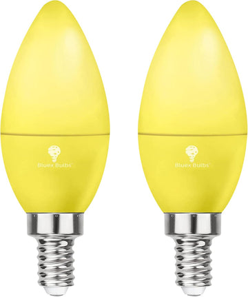 BlueX LED Yellow Light Bulb - 4W (40Watt Equivalent) - E12 Base Yellow LED Pink Bulb, Party Decoration, Porch
