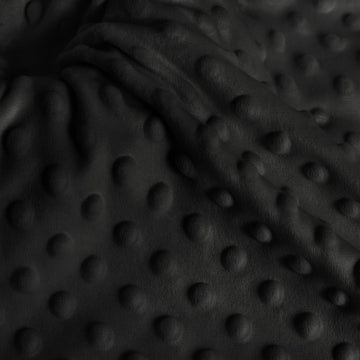 Minky Dot Fabric 65" Wide By The Yard Soft Fleece Fabric for Blanket, Pillow Covers, and DIY Crafts. (Black, 3Y)