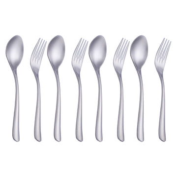 Titanium Silverware Set, Lightweight Flatware, Modern Design, Dishwasher Safe, Service for 4