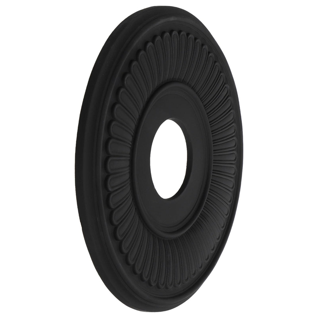 Black Ceiling Medallion, 13 1/5" OD x 3 2/5" ID PU Decorative Home Lighting Ceiling Cover Plate for Light Fixtures