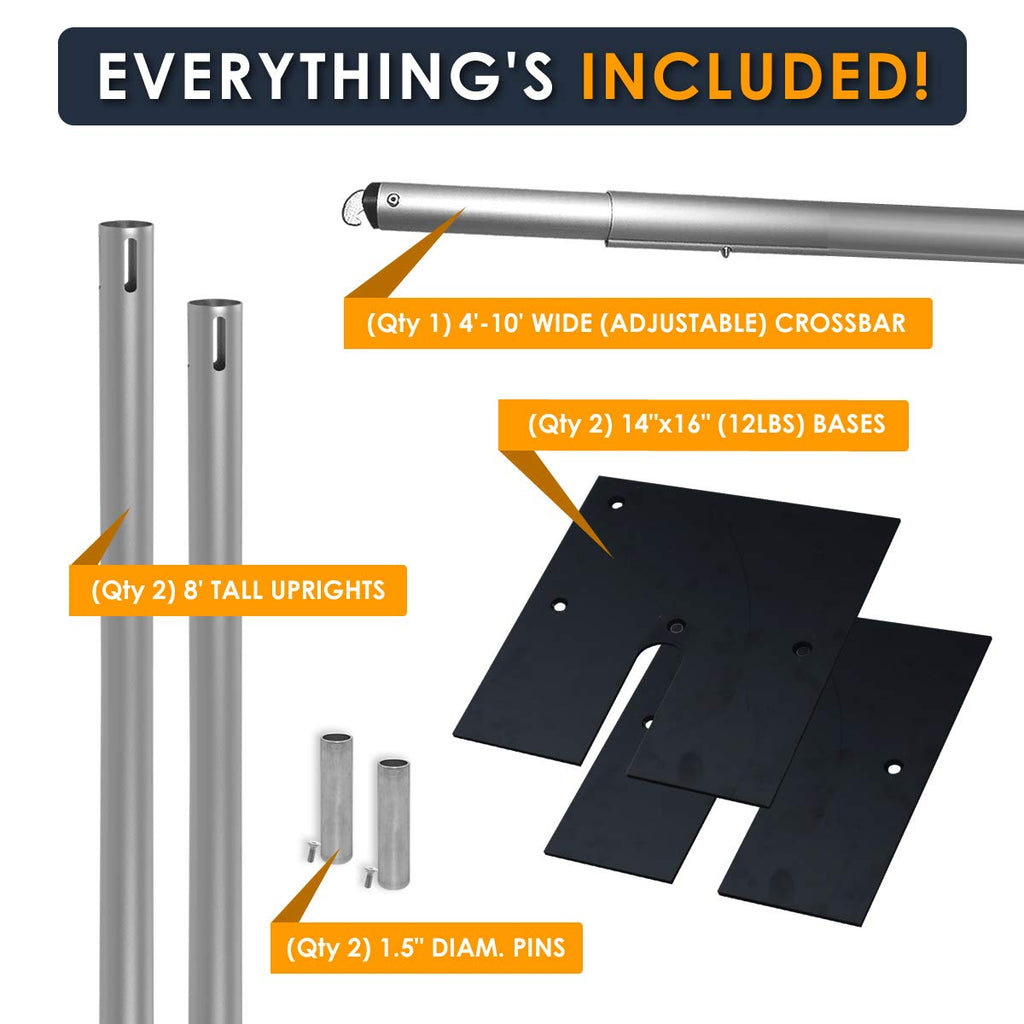 (8' Tall x 10' Wide Kit) Pipe and Drape Backdrop Kit for Event Decoration, Backdrops, Photobooths, Tradeshow
