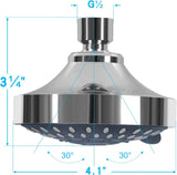 Shower Head High Pressure Rain Fixed Showerhead 5-Setting with Adjustable Metal Swivel Ball Joint