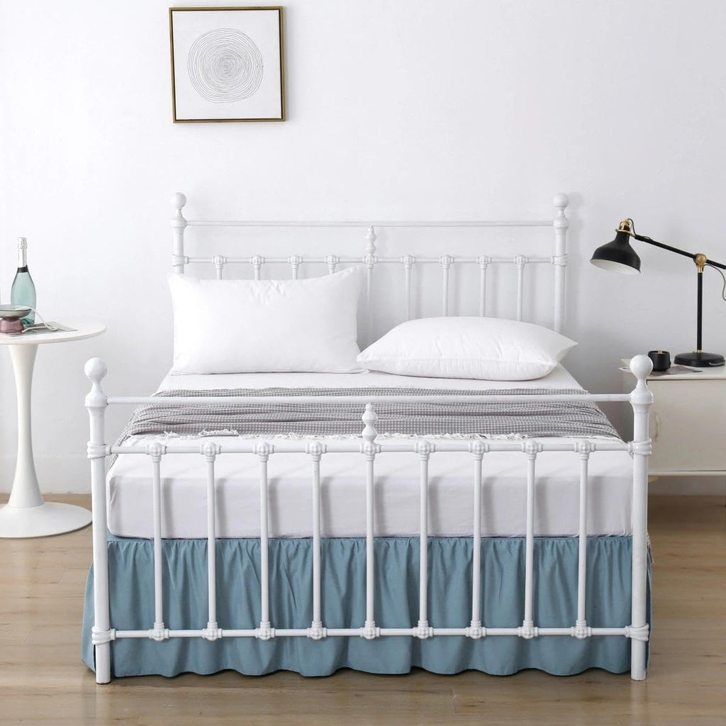 Bed Skirt King Size Ruffled Bed Skirt with Split Corners
