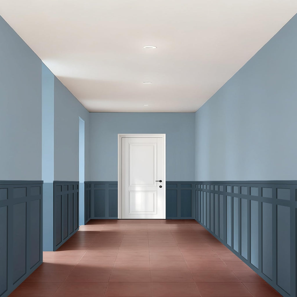 Premade Paintable Board and Batten Wainscoting Kit, 94.5 x 54 in
