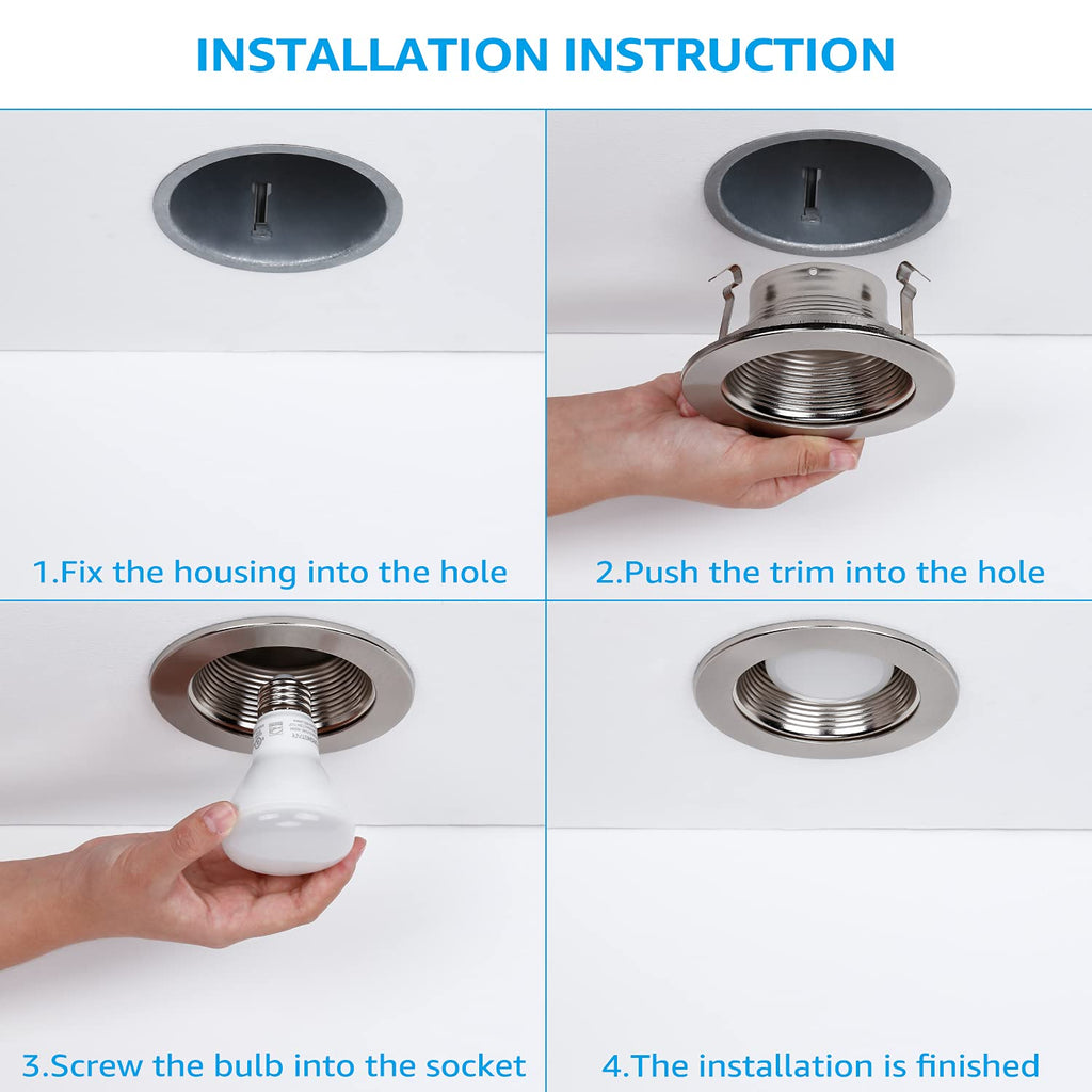 4 Inch Recessed Light Trim, Satin Nickel