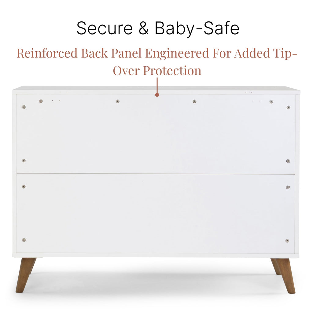 Austin 5-Drawer Dresser, White/Walnut