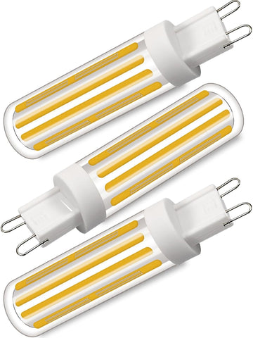 G9 Bi-Pin COB LED Bulbs Dimmable 10W 120V Warm White 3000K 3-Pack