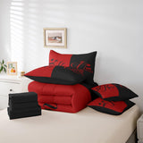 King and Queen Crown Bed in a Bag King Comforter Set 7 Pieces,Her King and His Queen Bedding Set,Romantic Valentine's