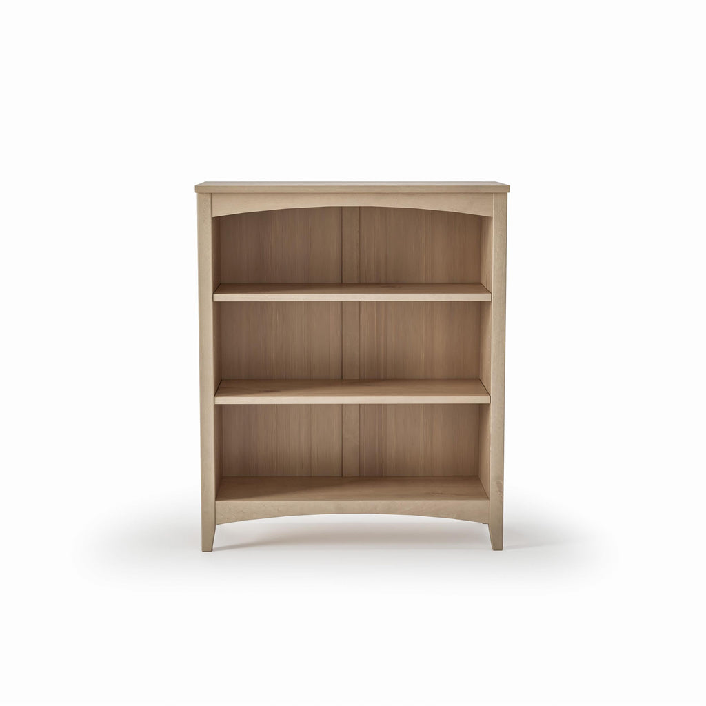 Shaker Style 3 Shelf Bookcase/Solid Wood / 36" High/Adjustable Shelving/Closed Back/Display Bookshelf, Light Oak