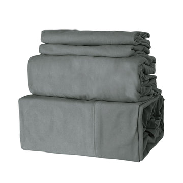 Flannel Sheet &Pillowcase Set-Brushed Microfiber Ultra Soft Bed Sheet Set -Wrinkle Resistant, Comfortable, Warm and