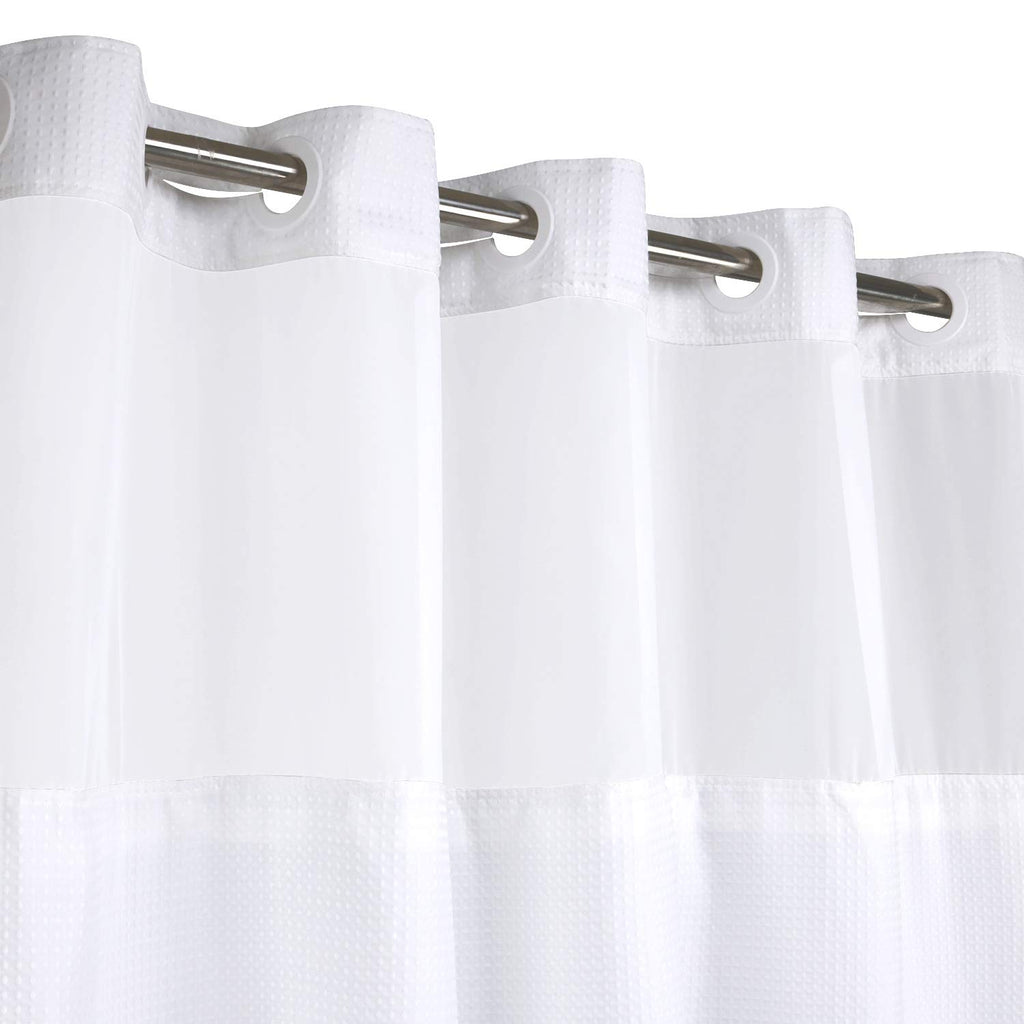 RiverDream Heavyweight Waffle No Hook Shower Curtain with Liner, White, 36x74