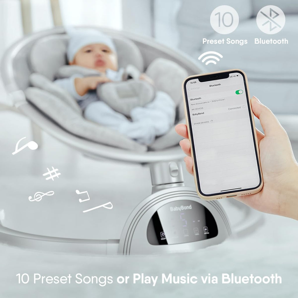 Baby Swings for Infants, Bluetooth Infant Swing with Music Speaker