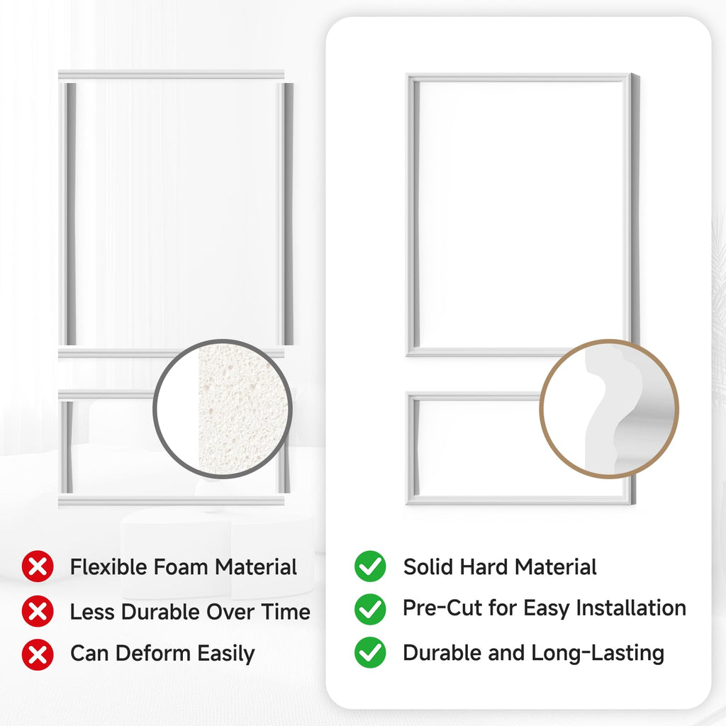 6-Frame Premade Accent Wall Molding Kit, Ready-to-Assemble Wainscoting Panels, Pre-Cut Chair Rail Moulding Trim