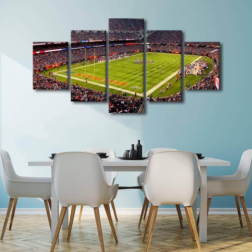 Wall Paintings Chicago Soldier Field Modern Office Wall Large Wall Decor Football Stadium Skyline Canvas Wall Artwork