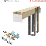Sliding Pocket Door 36 x 84 inches | LUX 7855 White Enamel | Kit Rail Hardware | Solid Wood Interior