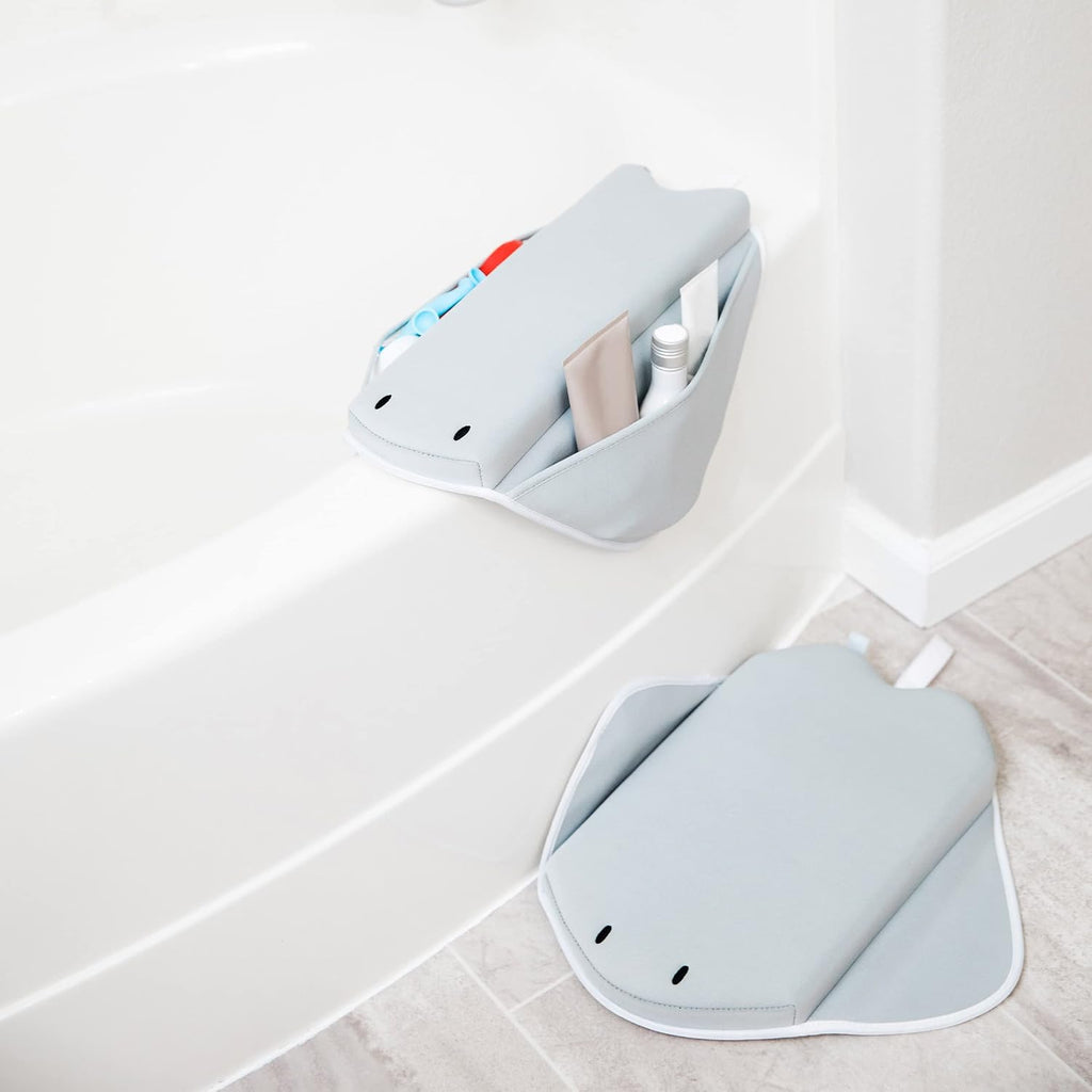 Stingray Kneeler, Elbow Rest & Hooded Towel Bundle, Baby and Toddler Bath Time Must Haves for Parents and Baby, Gray