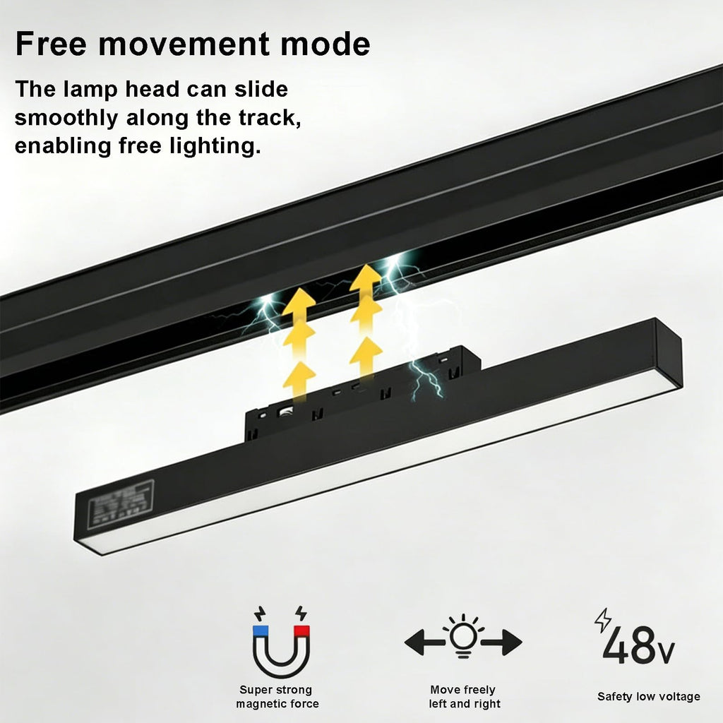 24 Inch Magnetic Track Light Head, 24W Linear Flood Light, 4000K Neutral White LED Ceiling Track Lighting Fixture