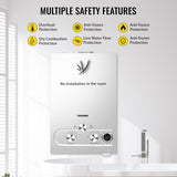 Tankless Water Heater Propane Gas, Outdoor Portable Hot Water Heater Instant Water with Digital Temperature Display