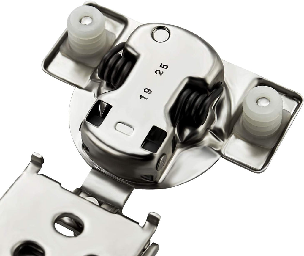 50 Pack 25 Pair 1/2 inch Overlay Soft Close Kitchen Cabinet Hinges Stainless Steel Adjustable Kitchen Hinges Satin