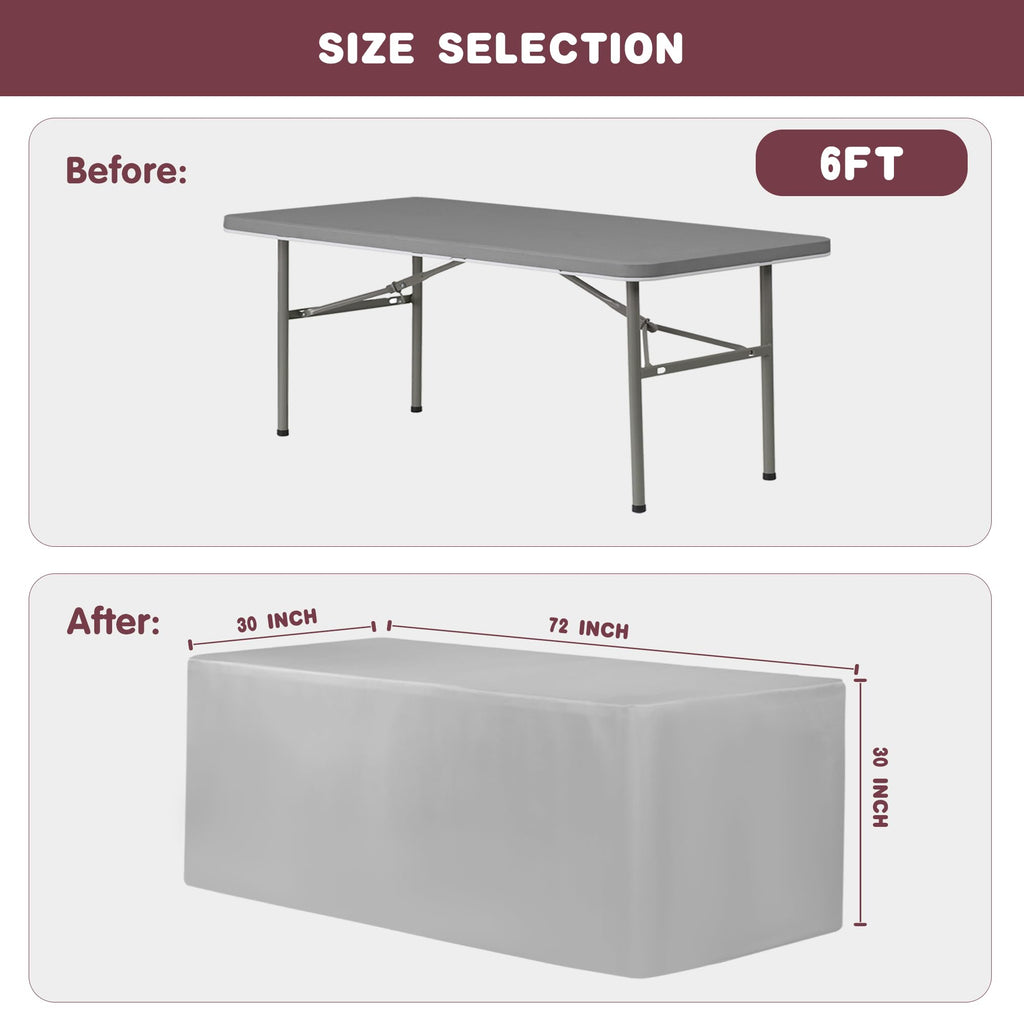 Fitted White Tablecloths For 6 Foot Rectangle Tables, Vendor Booth 2 Pack
