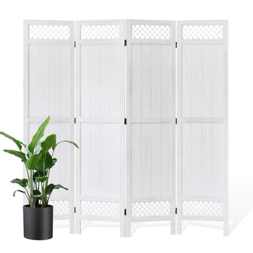 Privacy Screen Room Divider Panel - 67 Inch Tall Natural Wood Folding Partition Room Dividers, No-Assembly Required
