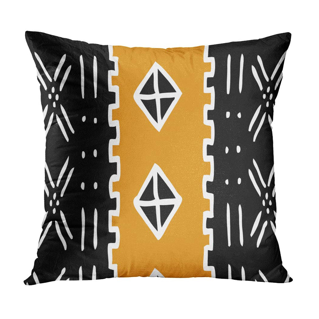 Set of 4 Throw Pillow Cover 20x20 Inch The Essence of African Tribal Mud Cloth Inspired Earth Colors Geometric Home