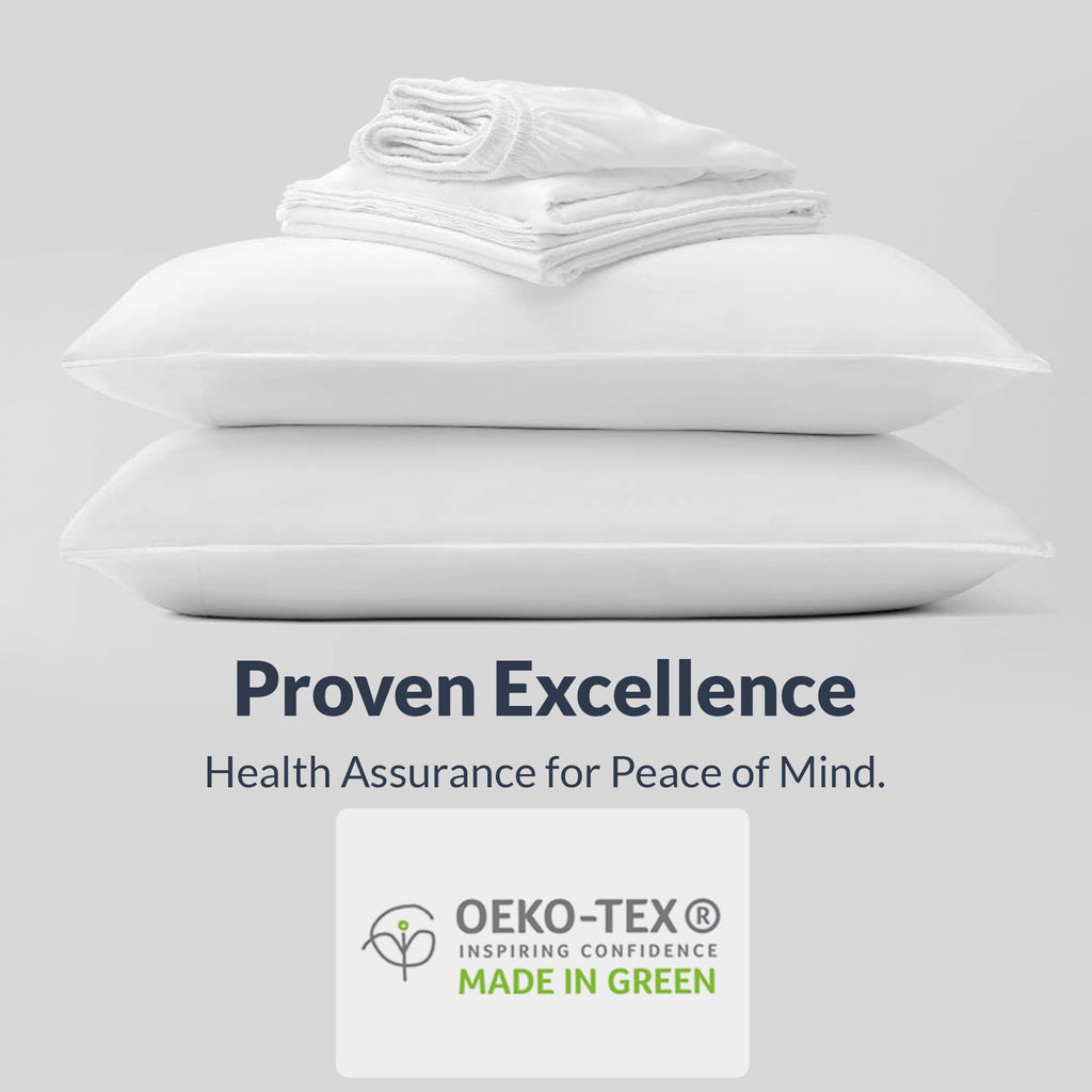 100% Cotton Percale Sheets Queen Size, Cool & Crisp, 4 Pcs, White