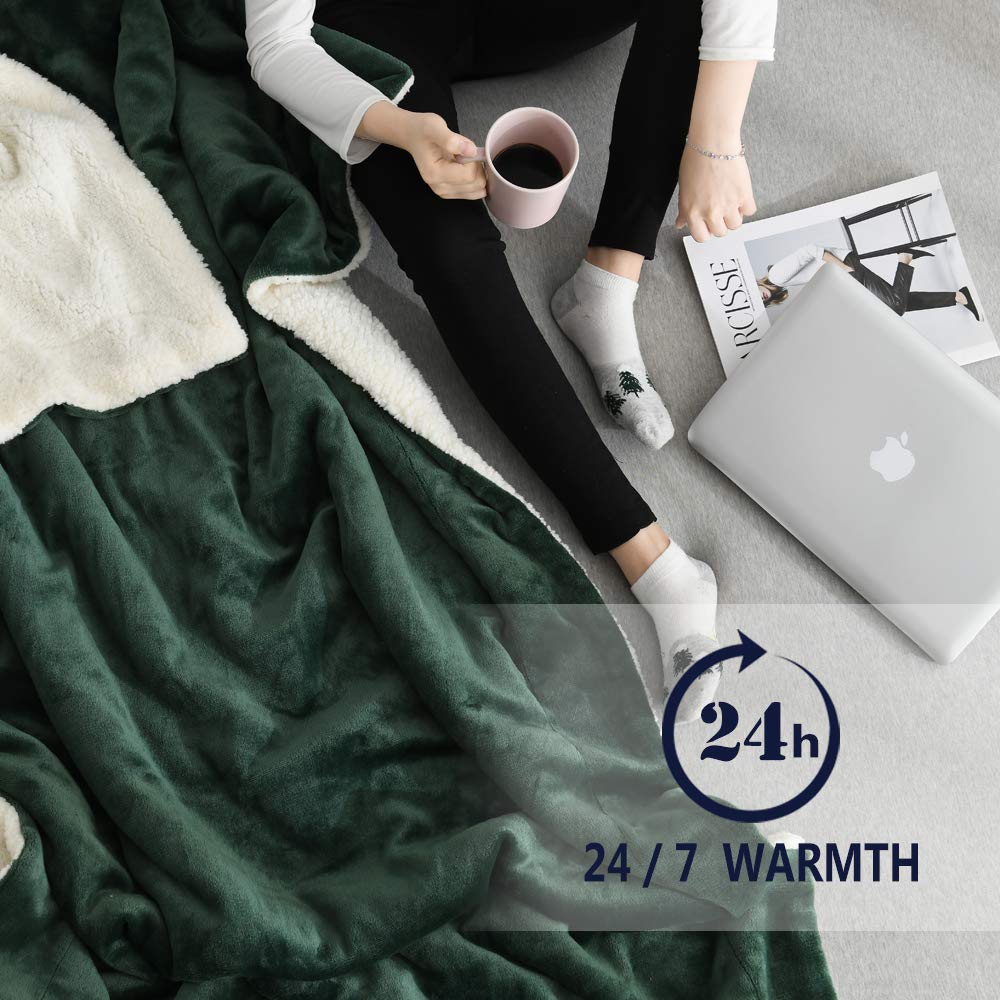 Flannel Blanket Reversible Sherpa Throw Blanket Super Soft Plush Warm Fleece Microfiber /Outdoor/Travel