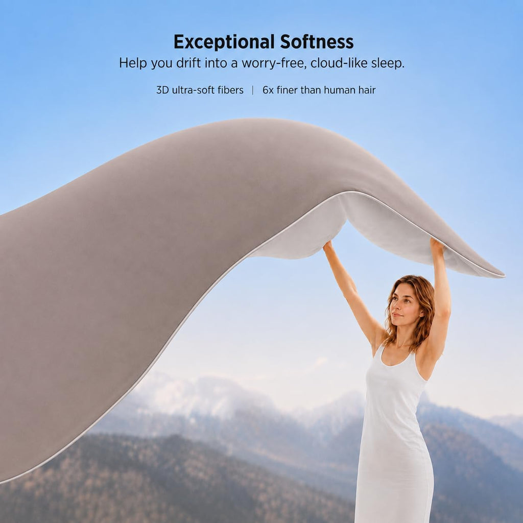 Double-Sided Cooling Comforter Queen Size, Ice Silk Summer Blanket, Smooth No-Stripes, No-Seam, Edge-Free Design