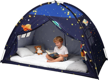 Twin Bed Tent Canopy, Space Indoor Toddler Bed Tent for Kids