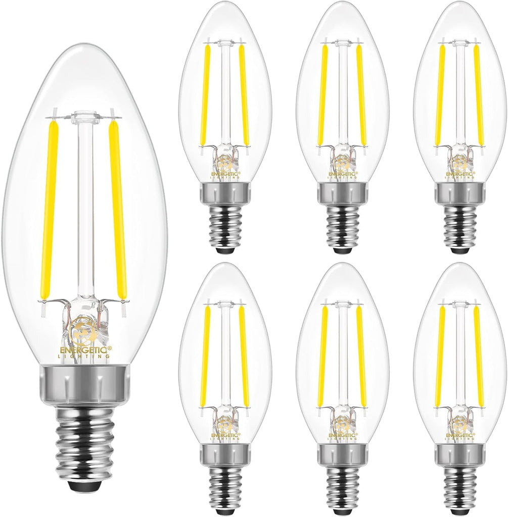 LED E12 Candelabra Bulb B10 B11, Daylight 5000K, 60 Watt Equivalent Chandelier LED Edison Type B Light Bulb