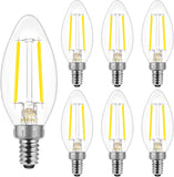 LED E12 Candelabra Bulb B10 B11, Daylight 5000K, 60 Watt Equivalent Chandelier LED Edison Type B Light Bulb