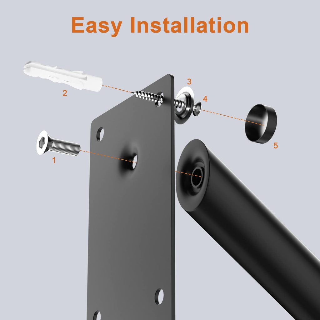 28 Inch Oil Rubbed Black Stainless Steel Handrail, for 1-5 Steps