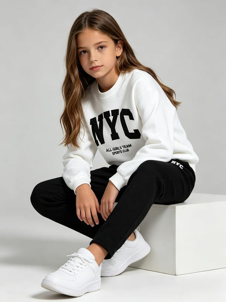 2 Piece Clothes Fall Letter Printed Long Sleeve Shirts and Pants Set Teen Girls Outfits