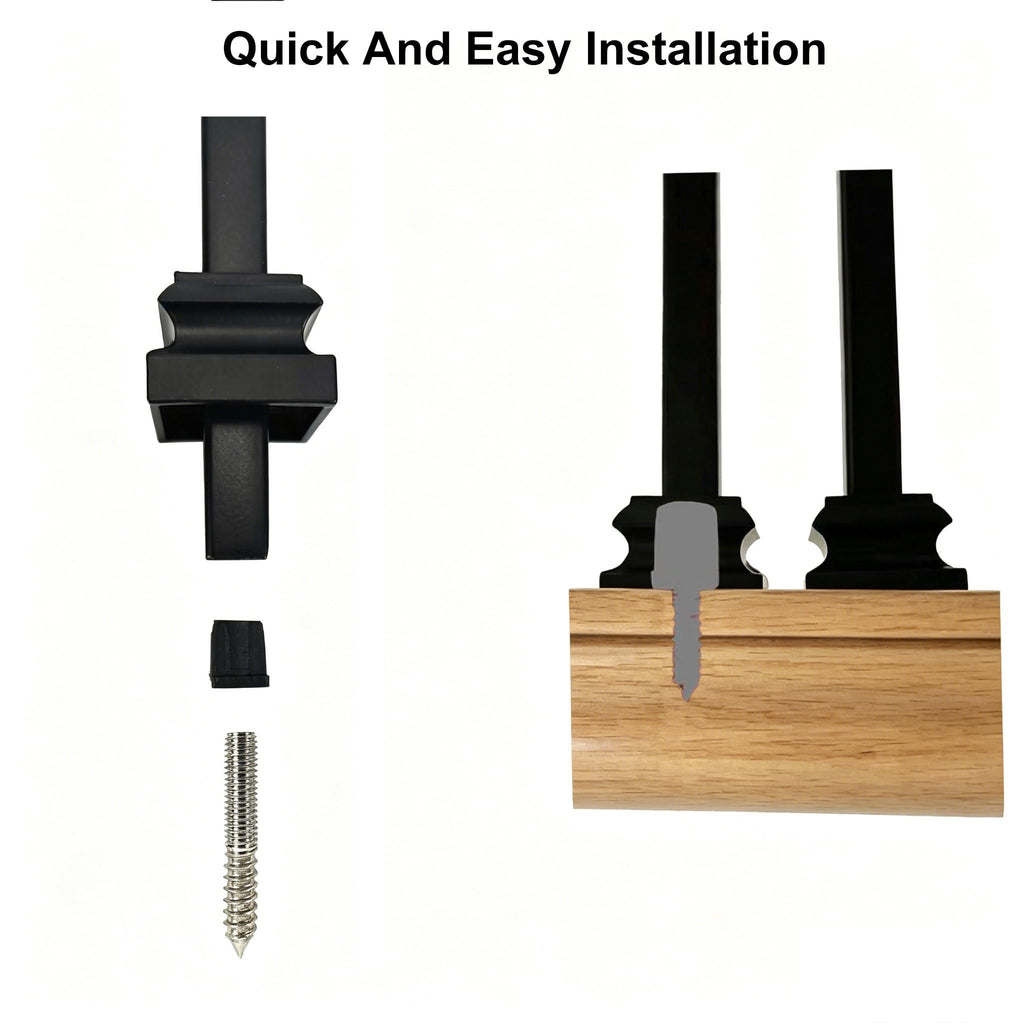 Adjustable Angle Connectors for 1/2" Square Balusters Installation with Screws (50 Connectors 50 Flat Shoes)