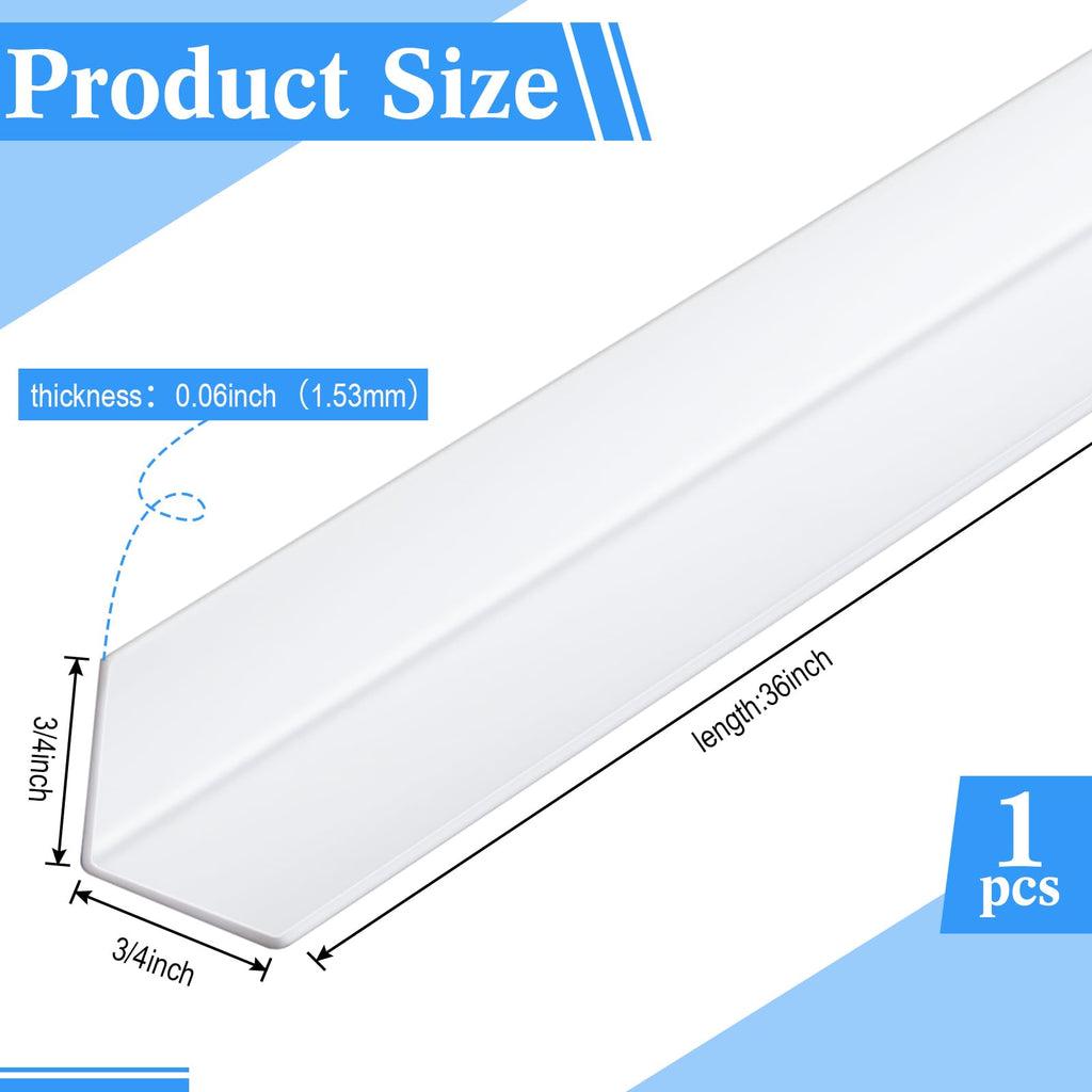1 Pcs Wall Corner Guard Vinyl Molding,3/4 X 36 Inches,White