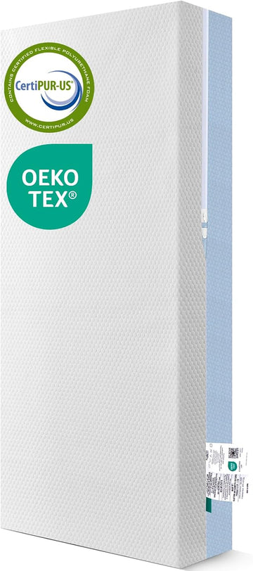 Mini Crib Mattress 38" L x 24" W, Dual-Sided Premium Foam Mattress with Removable and Washable Cover, Breathable