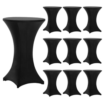 Cocktail Table Covers Black, Cocktail Tablecloth 10 Pack 30x42 Inch