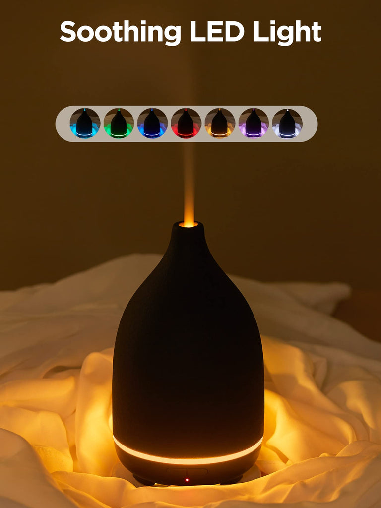 150ml Ceramic Essential Oil Diffuser, Diffusers, Black