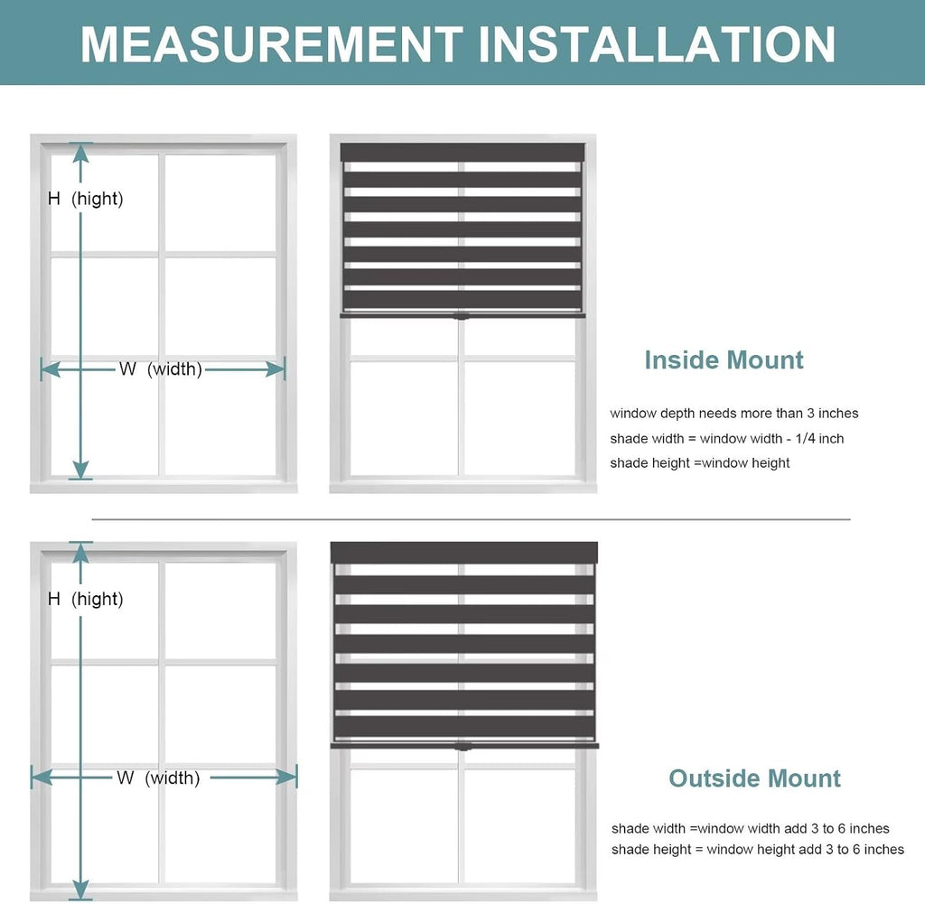Roller Shades Zebra Blinds for Windows Cordless Day and Night Light Filtering Dual Layer Roller Blinds 33" x 72" Grey
