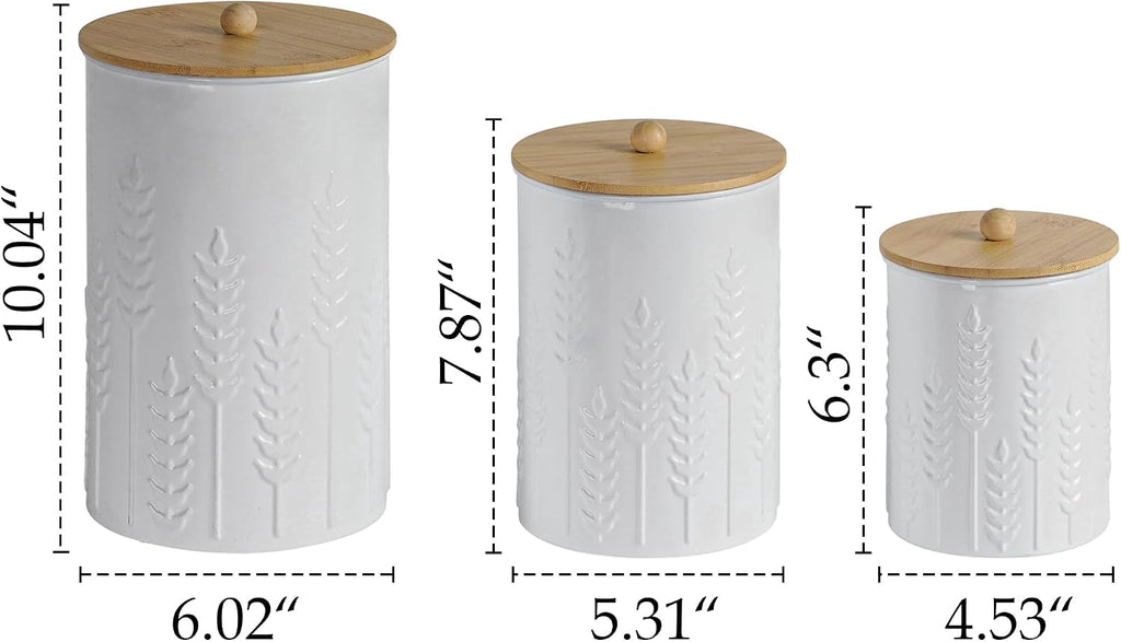 Kitchen Canister Tea Coffee Sugar Containers - Set of 3