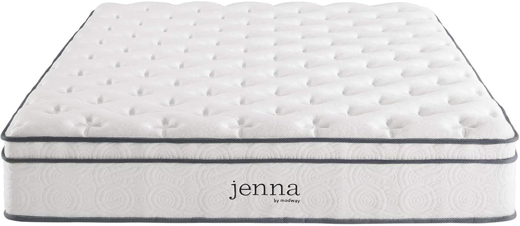Jenna 10" Innerspring and Memory Foam California King Mattress With Individually Encased Coils, White